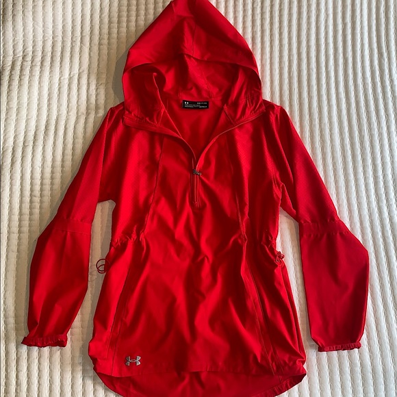 UNDER ARMOUR - red rain jacket - never been worn! - Picture 1 of 6
